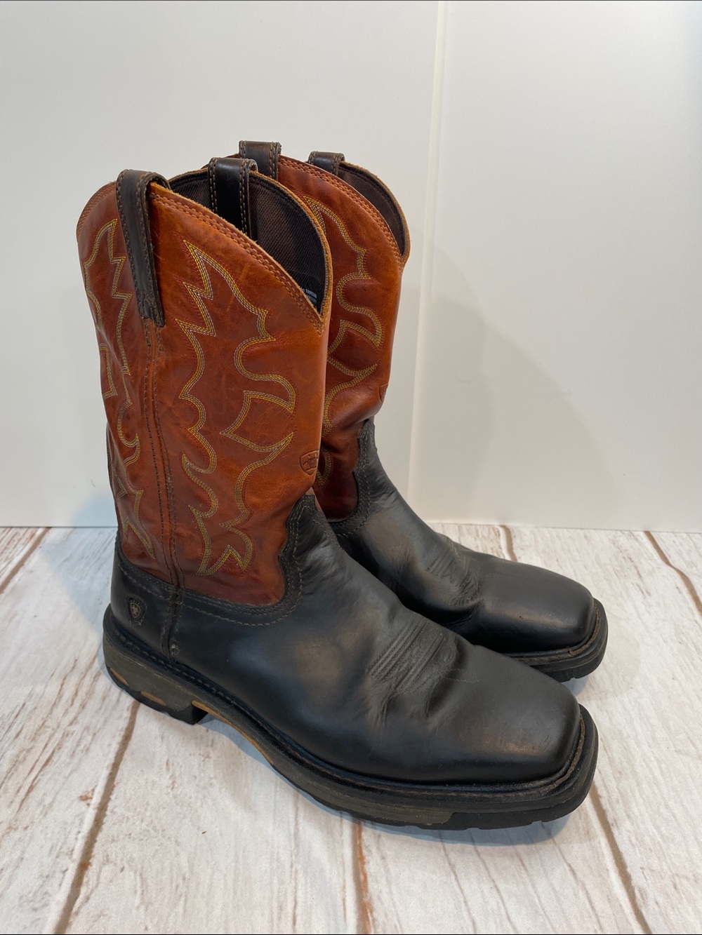 Ariat Men's Workhog 13D Western Work Boots Safety Toe 10005888 Black Brown